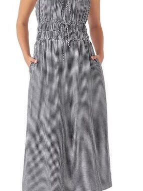 Black & White Gingham Midi Dress